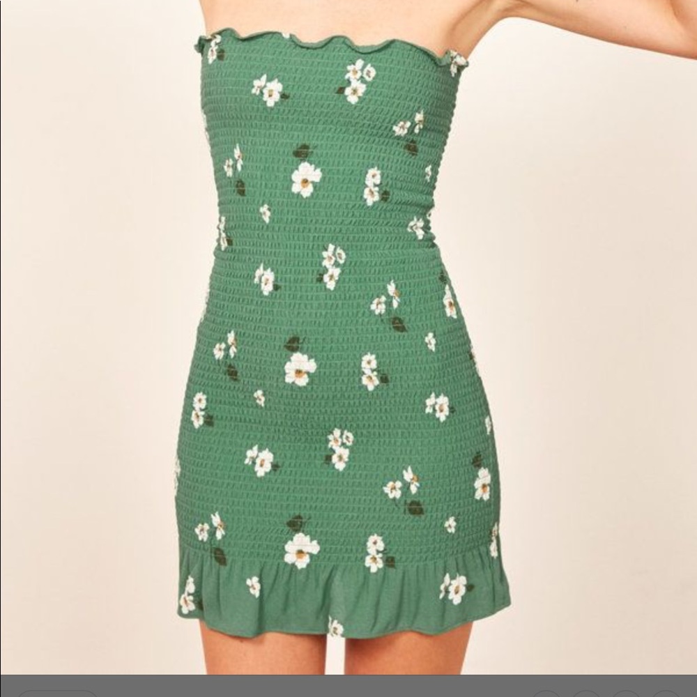 Reformation smoked green dress beautiful color